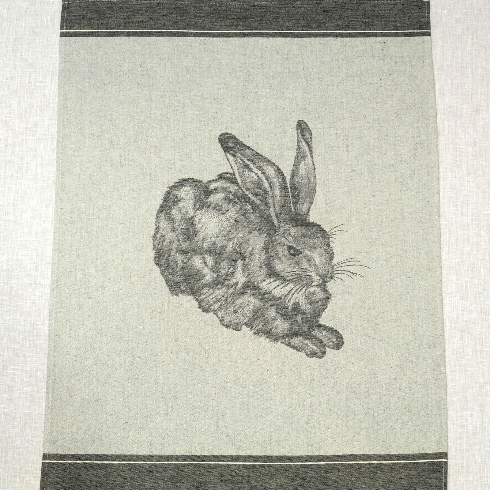 Leinen Geschirrtuch "Hase" – Driessen Schlitzer Leinen (schwarz)