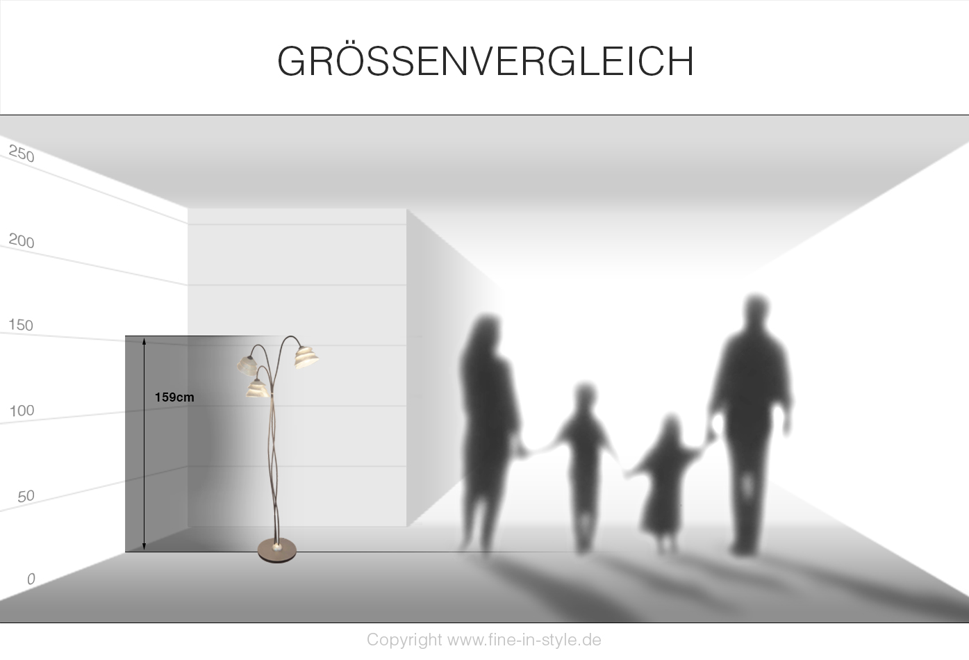 SNAIL ONE – Stehleuchte 3-flg. – Bild 2