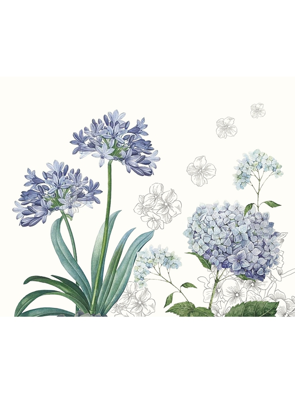 JARDIN DE BRETAGNE BLEU – Tischset von Garnier Thiebaut